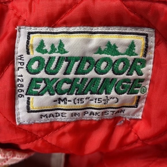 Vintage Outdoor Exchange Red Plaid Quilt Lined Button Up Shirt Medium - Picture 3 of 9